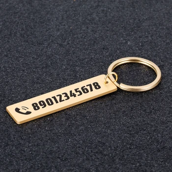 Asmeninį Vardą ir Telefono Numerį Anti-lost Keychain Individualų paketų prižiūrėtojų raktinę Automobilio Pavadinimas Vyrams, Moterims, Dovana Key Chain Vairuotojas
