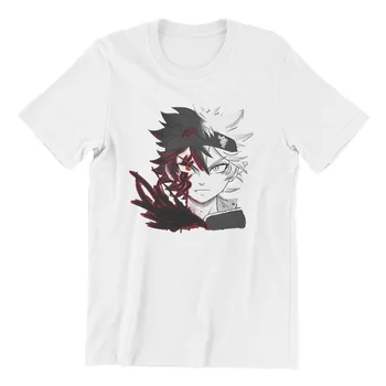 Asta - Pusė Demonas Medžiaga Spausdinti Cool T-Shirt Juoda Dobilų Asta Anime Viršūnes Vyrų Mados Streetwear