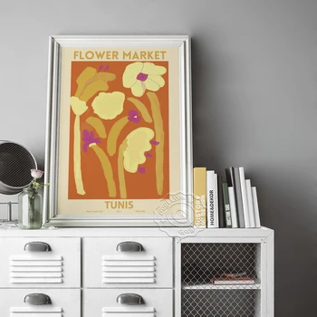 Astrid Wilson Gėlių Rinkoje Kolekcijos Paroda Spaudinių Plakatas, Tunise Derliaus Meno Dekoratyvinis Dažymas, Abstrakčiai Augalų Atspaudai