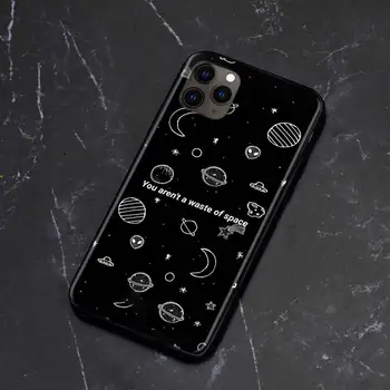 Astronautas Kosmose Mėnulis, Žvaigždės, Telefono dėklas skirtas iPhone Pro 11 12 Mini 7 8 XR X 6, 6S Plus XS Max 5 5S SE 2020 m., Minkštas Viršelis Shell Coque
