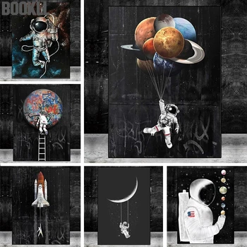 Astronautas Kosmose Svajoja Žvaigždžių Aliejaus Tapyba, Drobės Tapybai, Plakatų Ir Grafikos Sienos Menas Nuotraukas Kambarį Namų Dekoro
