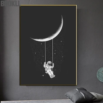 Astronautas Kosmose Svajoja Žvaigždžių Aliejaus Tapyba, Drobės Tapybai, Plakatų Ir Grafikos Sienos Menas Nuotraukas Kambarį Namų Dekoro