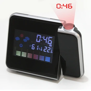 Atidėjimo Skaitmeninio formato Žadintuvas Apšvietimas LED Ekranas, Spalvos Temperatūra Oro Pranešimą Pabusti Projektorius Laikrodis