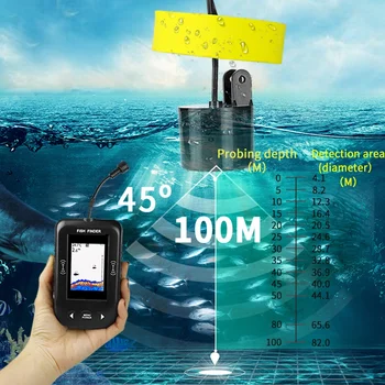 Atnaujintas Xf02-C Nešiojamų Žuvų Ieškiklis 9M Kabelis Aido geresnį Signalą 0.6-100M Gylio Fishfinder Rele Jutiklis Echolotai Spalvinga Scre