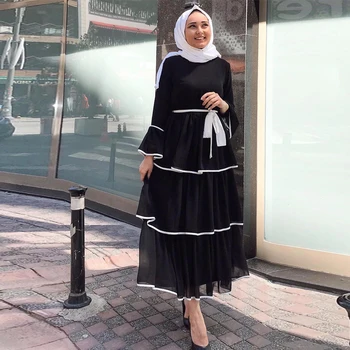 Atsitiktinis Moterų Ilgai Musulmonų Suknelė Balta Eid Kaftan Abaja Dubajus 2021 Luxe Maroko Caftan Vakarą Islamo Maxi Suknelės Damoms