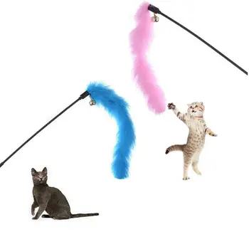 Atsitiktinių Spalvų Plunksnos Erzinti Cat Stick Turkija Pramogų Žaislai Mokymo Interaktyvaus Žaidimo Pet Supplies Kačiukas Juokinga Įrankiai