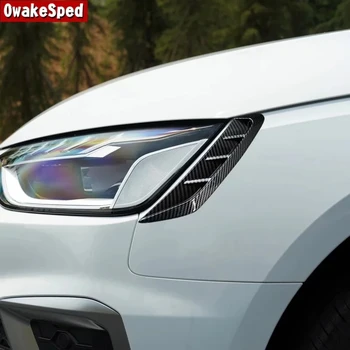 Audi A4 B9 2020 Šildomi Priekinio Žibinto Lipdukai Anglies Pluošto Spalvos Automobilį Priekinių Žibintų Antakiai Rėmo Apdaila Lipdukas Apdaila