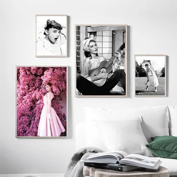 Audrey Hepburn Drobės Retro Graži Mergina HD Spausdinti Tapybos Sienos Meno Plakatas Šiuolaikinio Namų Dekoro Modulinės Nuotraukas Kambarį