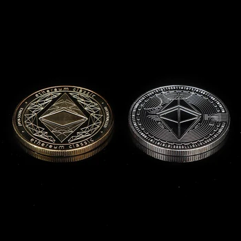 Aukso/Sidabro Padengtą Ethereum Monetos Virtualus Proginę Monetą Meno Kolekcija Dovana