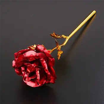 Auksu Ilgas Stiebas Aukso Artimųjų Rožių Gėlių Romantiška Valentino Dienos Meilužio Dovana Namų Papuošalas