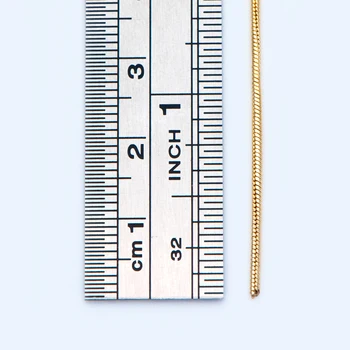Auksą, Padengtą Žalvario Gyvatė Grandinės 1.2 mm, Skanėstas Grandinės Išvadas (LK-344)/ 1 Metras=3.3 Ft