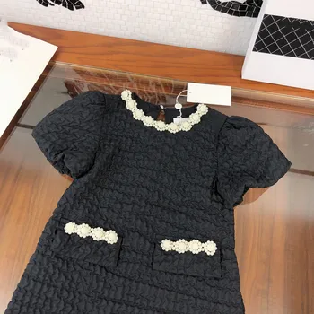 Aukštos klasės vaikiškų drabužių mergaičių suknelė 2021 naujas vasaros vakarų stiliaus maža mergaitė, trumpas rankovėmis suknelės, drabužiai 110-160