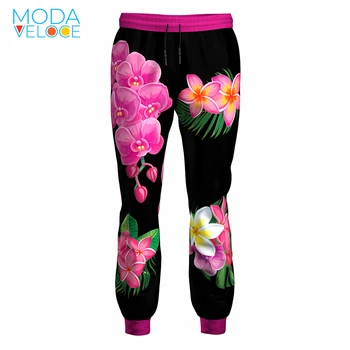 Aukštos kokybės 3d spausdinimo Gėlių, Tropinių, Egzotinių Hibiscus unisex jogger kelnės
