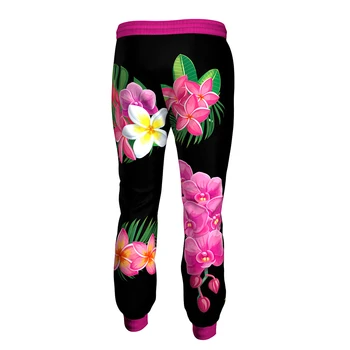 Aukštos kokybės 3d spausdinimo Gėlių, Tropinių, Egzotinių Hibiscus unisex jogger kelnės