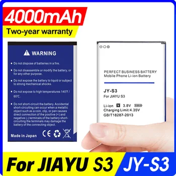 Aukštos Kokybės 4000mAh JY S3 JY-S3 baterija JIAYU S3 Pakeitimo Telefono Baterija