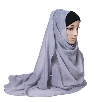 Aukštos Kokybės Karšto Moterų Musulmonų Kietas Paprasto Šifono Hijabs Ilgas Šalikas Skaros Moterų Islamo Apdangalai, Apsiaustas Šalikai