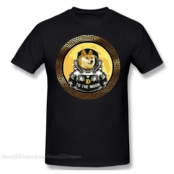 Aukščiausios Kokybės Drabužiai Doge Dogecoin Staigiai Pakiltų Bitcoin Valiuta T-Shirt, Kad Mėnulis Juokinga Mados Trumpas Rankovės Marškinėliai Vyrams