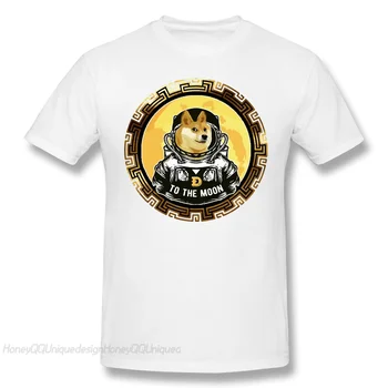 Aukščiausios Kokybės Drabužiai Doge Dogecoin Staigiai Pakiltų Bitcoin Valiuta T-Shirt, Kad Mėnulis Juokinga Mados Trumpas Rankovės Marškinėliai Vyrams