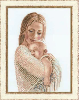Aukščiausios Kokybės Mielas Mielas Skaičiuojami Kryželiu Rinkinys Švelnumo Motina ir Kūdikių, Vaikų, Meilės riol 100-033