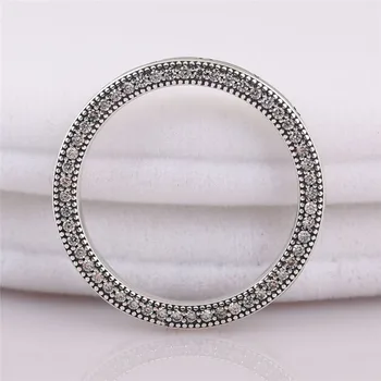 Autentiškas 925 Sterlingas Sidabro visos Žiedas Parašas Širdis Žiedai Su Nutiesti Crystal Moterims Vestuves Dovanų Fine Jewelry