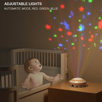 Auto-Išjungti Laikmatis Star Naktį Šviesos Projektorius-Nuotolinio Valdymo Projekcija Lempa Kūdikiui Nuraminti Miego Muzikos Projektavimas Lempos Šviesos Žaislas