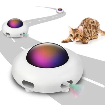 Automatinis UFO Interaktyvi Katė Žaislas, skirtas Patalpų Plunksna Sukasi Elektroninių Katė Žaislas 