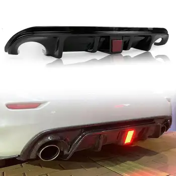 Automobilio Galinio Buferio Difuzorius Spoileris su Šviesos Infiniti Q50-2017 Automobilių Modifikavimo Užpakalinės Lūpų Kūno Kit Anglies Pluošto