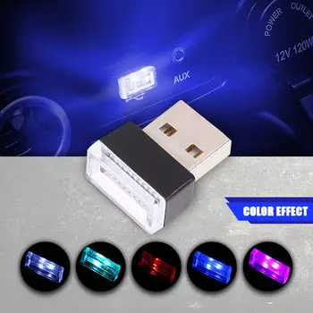 Automobiliu Interjero Apšvietimo USB LED Šviesos Atmosfera Dekoratyvinės Lempos Avarinio Apšvietimo Universalus Nešiojamų PC 