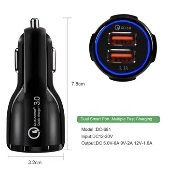Automobilių Belaidis Kroviklis, USB Greitai Įkrauti QC3.0 Uostų Automobilio Žiebtuvėlio Adapteris, skirtas 