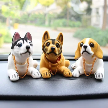 Automobilių lėlės haskis biglis st bernard aviganis purtyti galvos šuo apdailos interjero automobilį pristatyti kūrybos dekoratyvinių lentelė