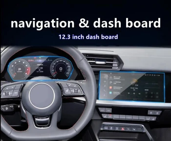 Automobilių Navigacijos Grūdintas Stiklas Ekrano Apsauginės Plėvelės Radijo DVD GPS LCD galiniu langu Ekrano Lipdukas Audi A3 2021 Priedai