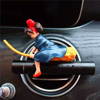 Automobilių Oro Gaiviklis Animacinių Filmų Mergina Jojimo Šluota Mielas Automobilių Aksesuarų, Interjero Kvepalai Metalo Aromaterapinis Oro Angos Įrašą Ornamentu