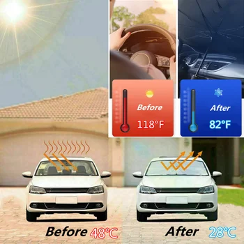 Automobilių Stiklų Tentai Vidaus reikalų Skėtis Automobilių Saulė Pavėsyje Padengti UV Apsauga Automobilio Saulės Skydelis Priekinis Stiklas
