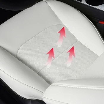 Automobilių Sėdynės Padengti Raštas Pagalve Padas Tesla Model 3 Y Oda Atspari Vandeniui Auto Stiliaus Interjero Aksesuarų Individualų Balta