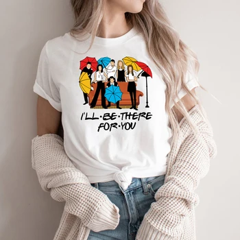 Aš būsiu Ten dėl Tavęs T-shirt Draugų Tv Šou Marškinėliai Draugais Tee Moterims Mielas Harajuku Tees Vasaros Grafinis Viršūnės