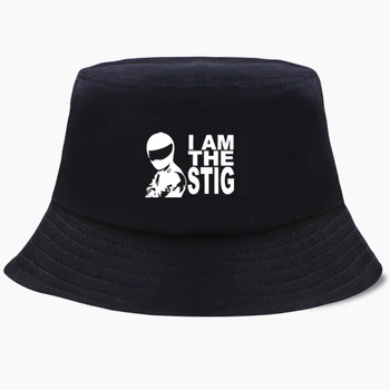 Aš Esu Stig Panama Kepurė Kibirą Skrybėlės Žvejybos Hat Moterys Vyrai Bobas Žvejys Kepurės, Sulankstomas Medvilnės Chapeau Saulės Kelią Street Wear