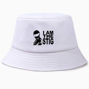 Aš Esu Stig Panama Kepurė Kibirą Skrybėlės Žvejybos Hat Moterys Vyrai Bobas Žvejys Kepurės, Sulankstomas Medvilnės Chapeau Saulės Kelią Street Wear