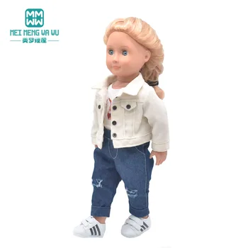 Baby Doll, Drabužių Mados džinsinio striukė tiktų 18inch Amerikos lėlės 17inch Žaislai, Naujas Gimęs Kūdikis Lėlės OG Mergina Rusija 