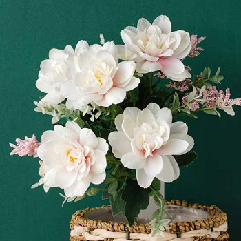 Balta Šilko Dirbtinės Orchidėjos Žiedų, Lotoso Arbata, Rožių Netikrą Gėlių Namų Vestuvių Nuotaka 