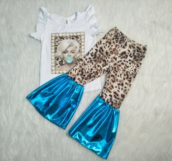 Bamblys Kūdikių Vasaros 2019 Vaikas Mergaičių Drabužių Mados Laišką, Print T-shirt+Leopard Kelnės Mergaitėms, Drabužiai Vaikams, Drabužiai Mergaitėms Rinkiniai
