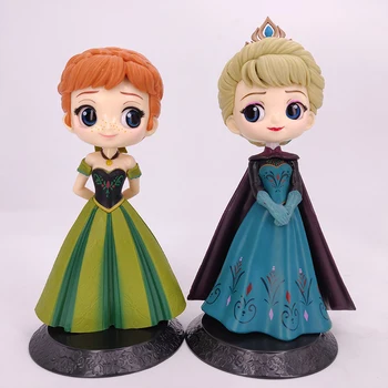 Bandai 3 Stilius 2vnt/set Q Posket Sniego Karalienė Elsa & Anna Duomenys Kolekcines Modelį PVC Anime Lėlės 15-17cm