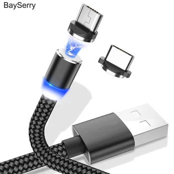 BaySerry 1M Magnetinis Įkroviklis, Micro USB C Tipo Kabelis Magnetas Greito Įkrovimo USB C Kabelio 