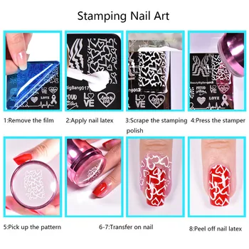 Beautybigbang Nail Art Stamping Plokštės Užtrauktukas Vaizdo Naujas 6*12 cm Nerūdijančio Plieno Antspaudas Šabloną Dot Linijos XL-002