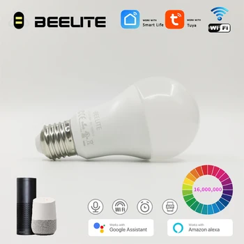 Beelite Wifi Smart LED Lemputės 110V, 220V 9W E27 B22 Bazės Pritemdomi Stebuklinga Lempa Palaiko Alexa, Google Assisitant Balso Kontrolė