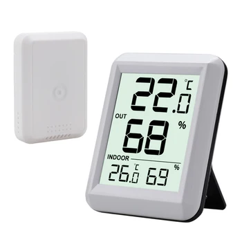 Belaidis Termometras su Drėgmėmačiu BabyRoom Skaitmeninis LCD Temperatūra Drėgnumas Stebėti, Patalpų Lauko Oras Stotis Jutiklis-40C