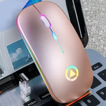 Belaidės Pelės RGB Įkraunamą Pelę Belaidžio Silent Mause LED Apšvietimu, Ergonomiškas Žaidimų Pelės Nešiojamas PC Office 2.4 GHz