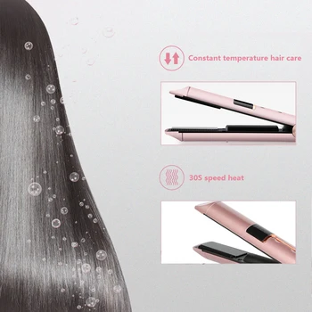 Belaidžio Plaukų ištiesinimo priemonės USB Plaukų Geležies Butas 2-in-1 Keramikos Šukos Plaukų Curler Nešiojamų Kelionių Temperatūros Reguliavimas Garbanoti