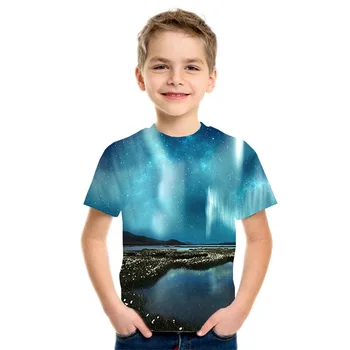 Berniukas marškinėliai vasaros 4-14 metų amžiaus vaikų top marškinėliai juokingas anime Harajuku berniukas viršų trumpomis rankovėmis streetwear 3D animaciją marškinėliai