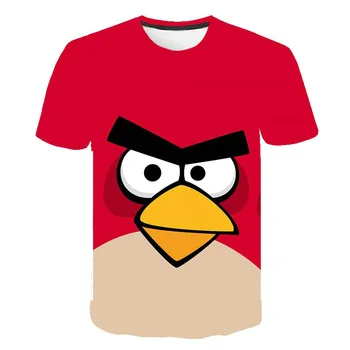 Berniukų ir mergaičių nauja, T-shirt, vaikų 3D animaciją, T-marškinėliai, populiarių animacinių filmų drabužių, piktas paukščių, gyvūnų