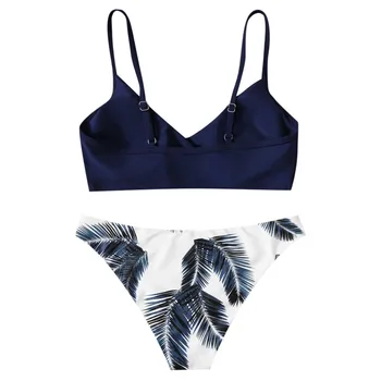 Bikini 2021 Gėlių Atsitiktiniai Spausdinti Bikini Komplektas, Push-Up maudymosi kostiumėlį Paplūdimio Kamšalu maudymosi Kostiumėliai, maudymosi kostiumėliai moterims tankini maudymosi kostiumas moterims